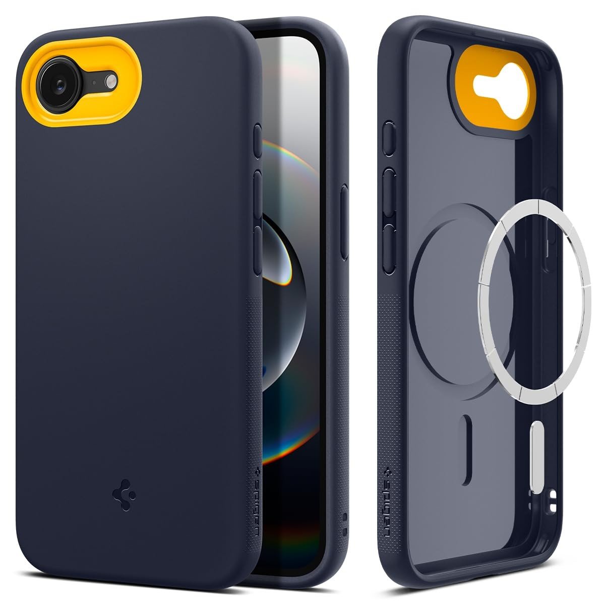 Capa Spigen Nano Pop MagFit para iPhone 16e: Proteção Militar e MagSafe em Azul Marinho