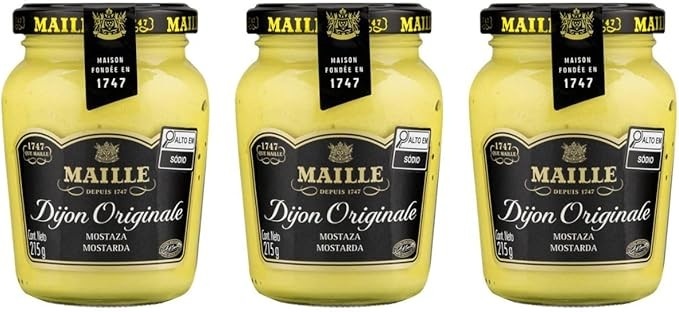 Kit 3 Mostarda Francesa Dijon Tradicional Maille 215 Gr