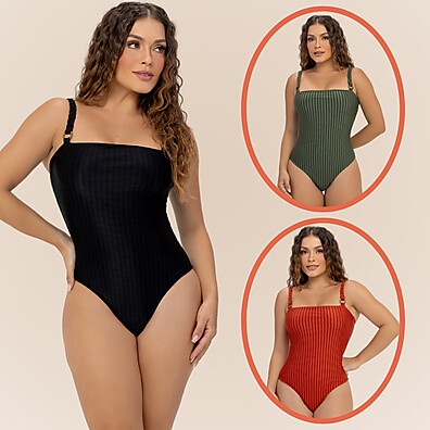 Maiô Body Banho de Mar com Alça Trançada e FPU 50+