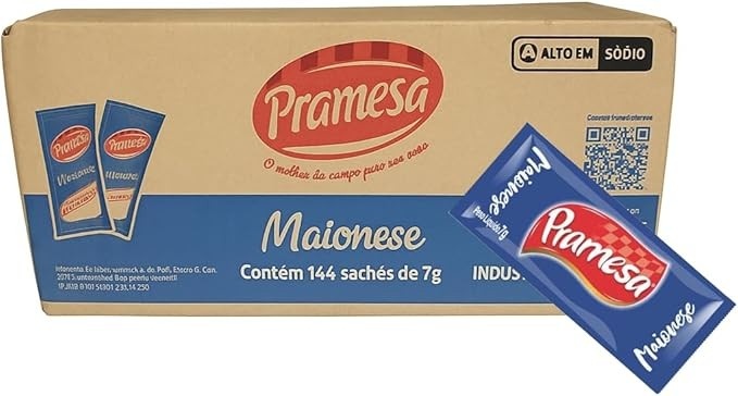 Maionese Pramesa Sachê 7g Caixa C/ 144 Unidades