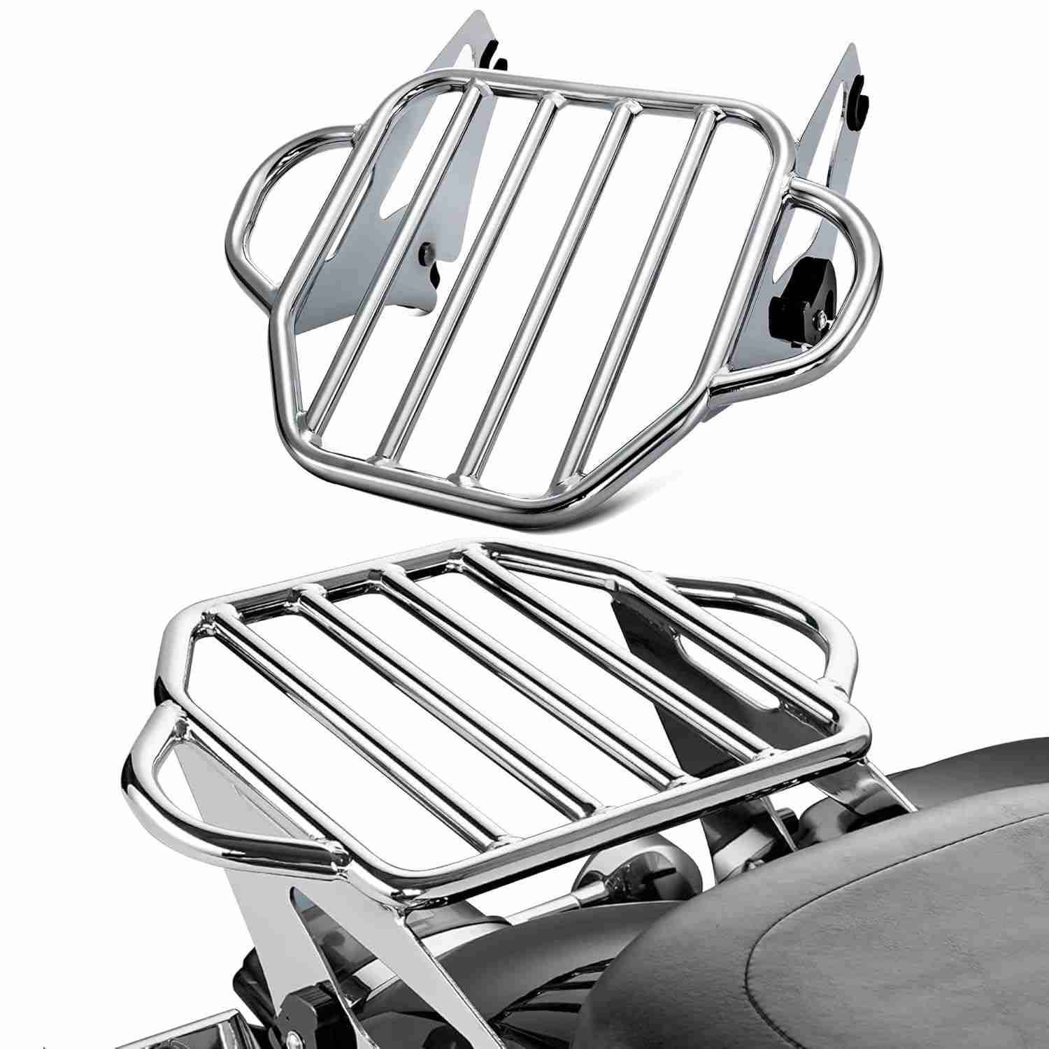 Bagageiro Destacável Cromado MoKitDora para Harley Touring 2009+ | Road King, Street Glide e mais
