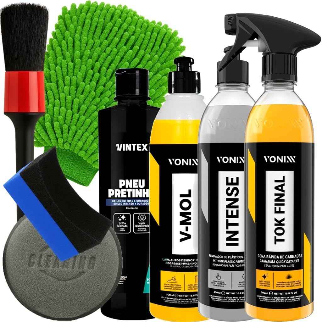 Kit Estética Automotiva Vonixx Completo: Tok Final, Pretinho Vintex e Mais!