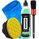 Kit Completo Detalhamento Automotivo Makker Vonixx: Cera, Pincel, Toalha e Aplicador