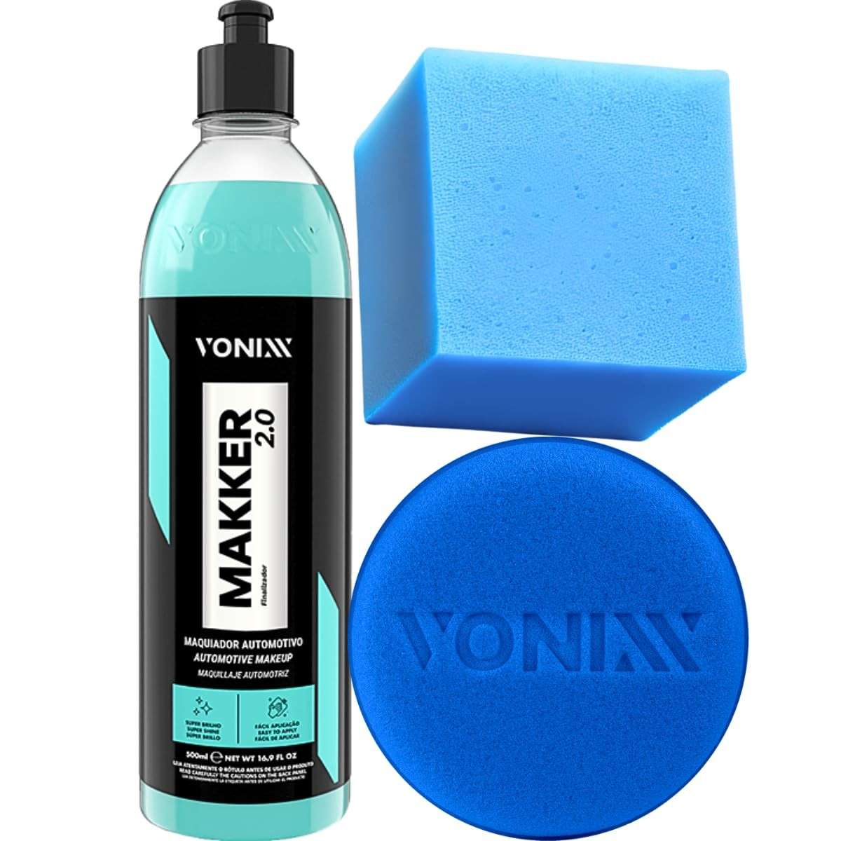 Kit Makker Maquiador Automotivo Vonixx: Renova Pintura e Corrige Defeitos + Aplicador de Espuma