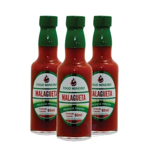 3 Molhos de Pimenta Malagueta 60ml - Fogo Mineiro