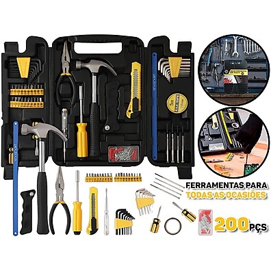 Maleta de Ferramentas 200 Peças Hutz: Seu Kit Completo!