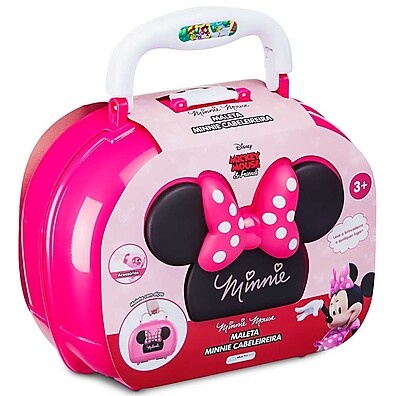 Maleta Minnie Cabeleireira com 7 Acessórios - BR1567: Brincadeira Criativa para Crianças +3 Anos