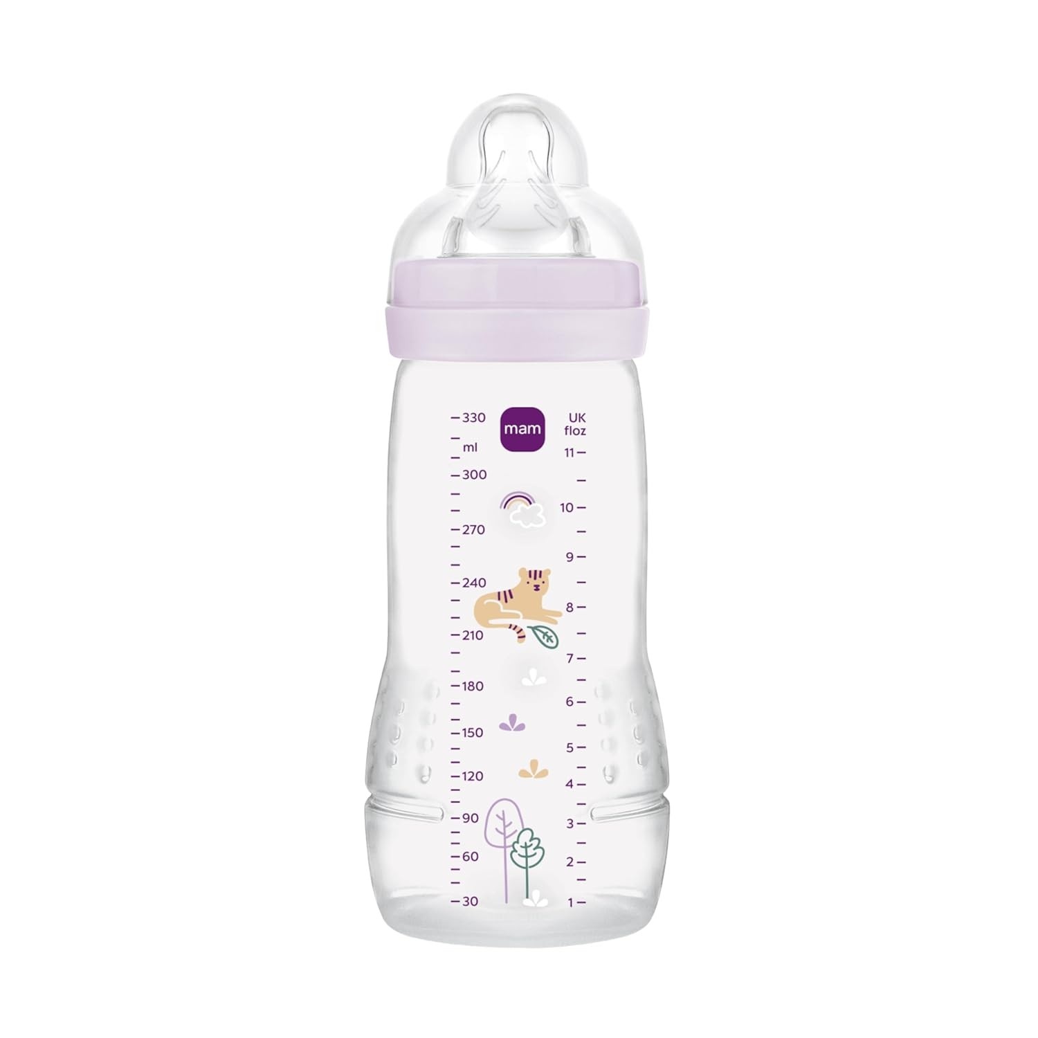 Mamadeira MAM Easy Active 330ml Rosa - Bico Skinsoft e Design Ergonômico para Bebês a Partir de 4 Meses