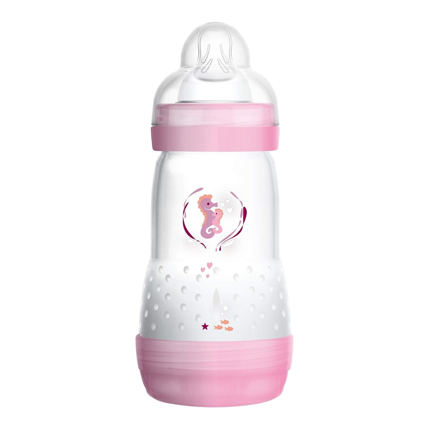 MAM Garrafa Anticólica Easy Start 265ml Rosa - Bico Silicone Fluxo Médio