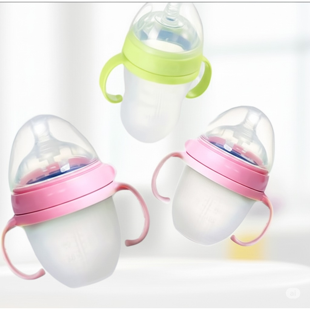 Mamadeira de Silicone Anti-Cólica que Imita o Peito Materno – Ideal para o Desmame