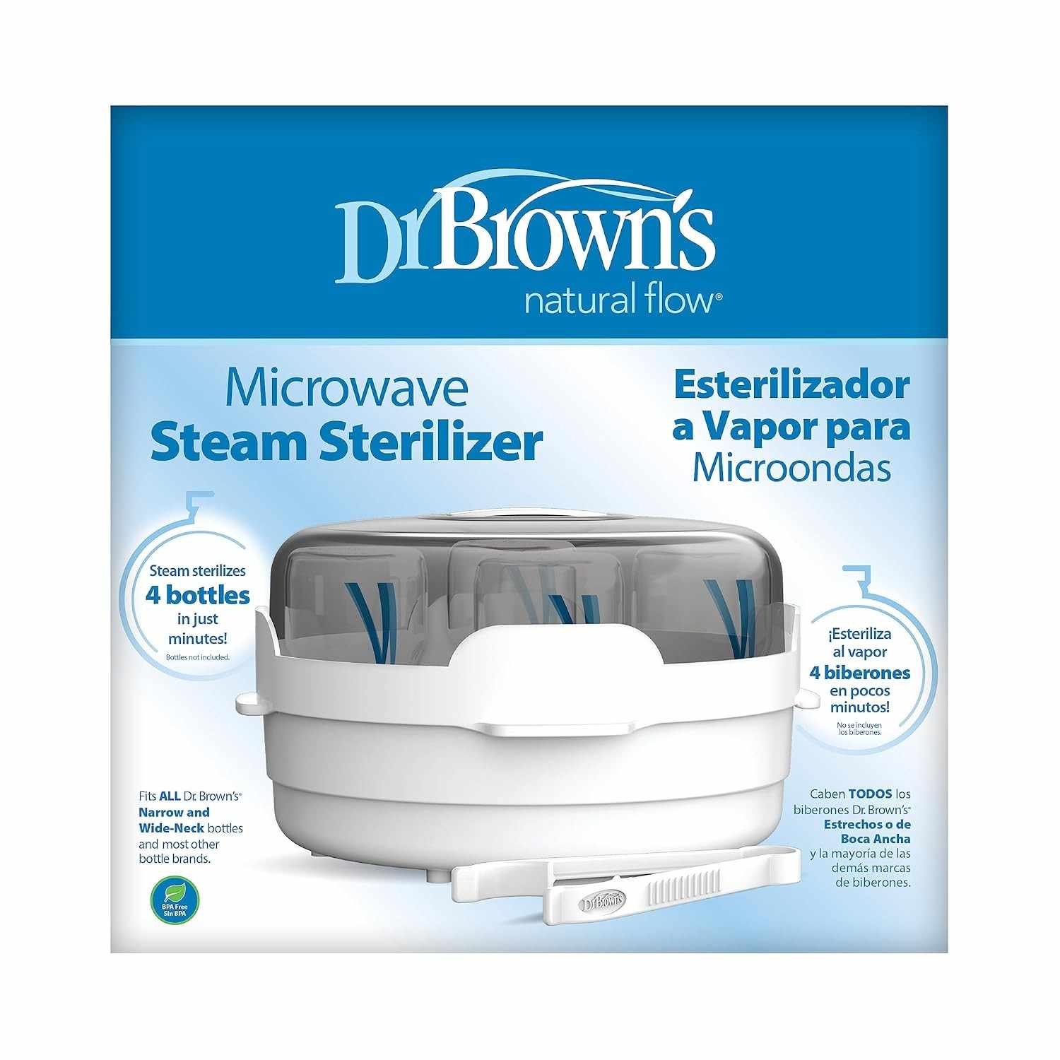 Esterilizador a Vapor para Mamadeiras Dr. Brown's - Micro-ondas Seguro e Rápido