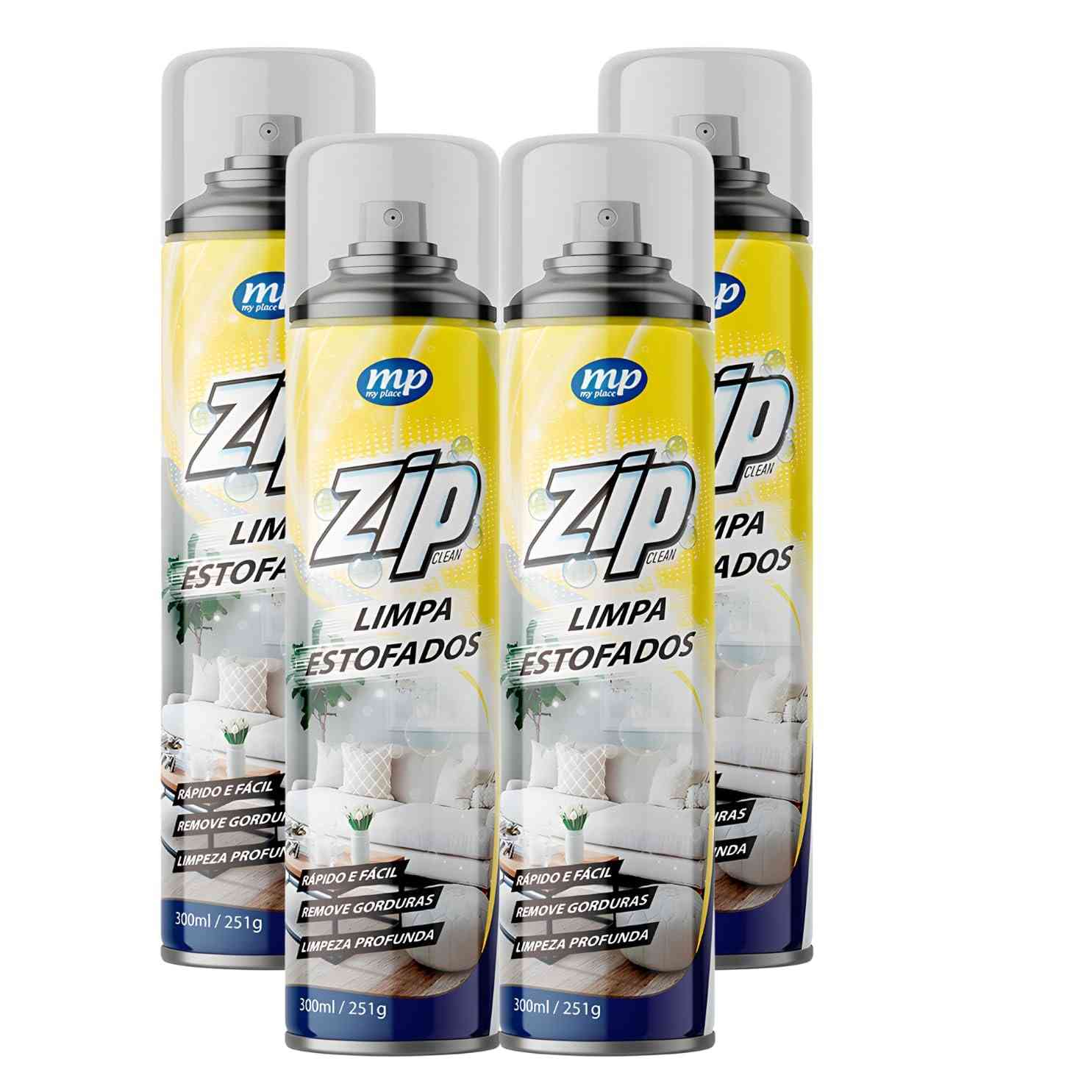 Kit 4x Spray Limpa Estofado Sofá - Remove Sujeira, Gordura e Manchas com Facilidade