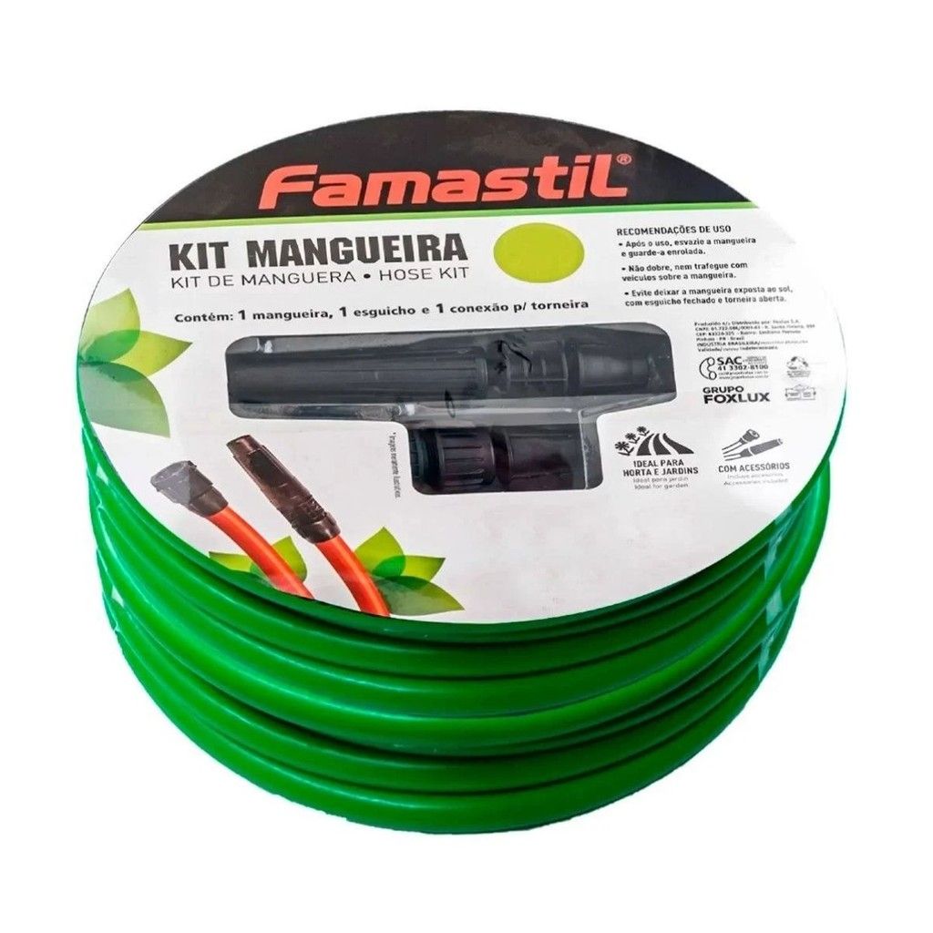 Mangueira Jardim 30m: Kit Completo Famastil