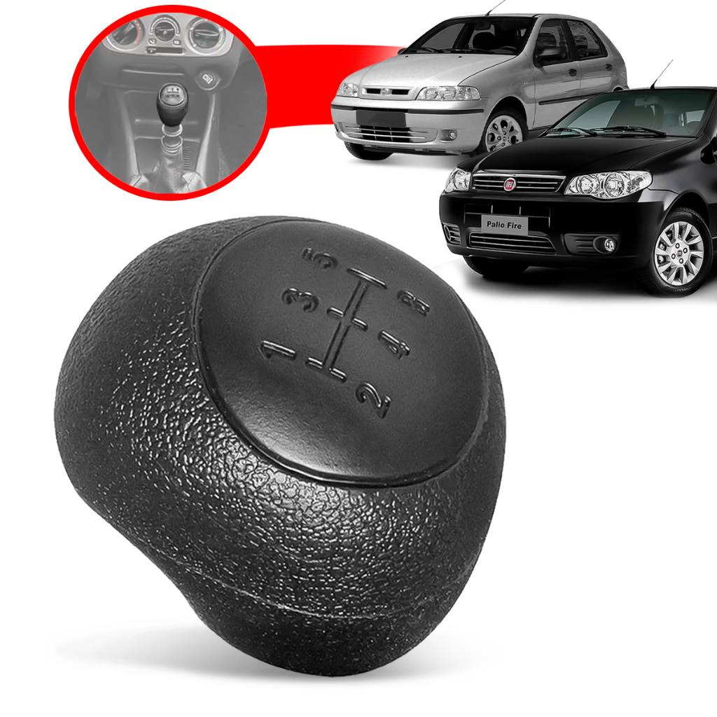 Manopla de Câmbio Bola Preta ou Cinza para Palio, Siena e Strada G2 2001-2005