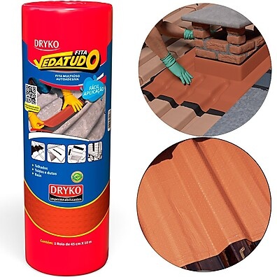 Manta Asfáltica Autoadesiva Terracota 45x10m Dryko: Vedação Total