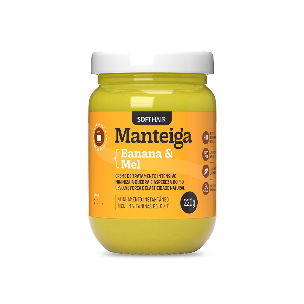 Manteiga Capilar de Banana e Mel 220ml: Hidratação Intensa e Brilho Natural