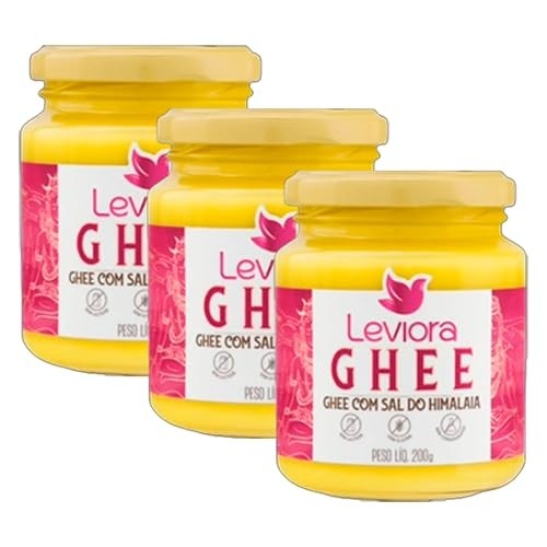 Kit 3X: Manteiga Ghee com Sal do Himalaia Sem Lactose Leviora 200g