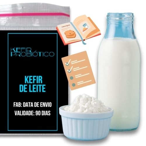 Kit Completo de Kefir de Leite – Grãos Ativos, Tampa Voal e Manual Exclusivo