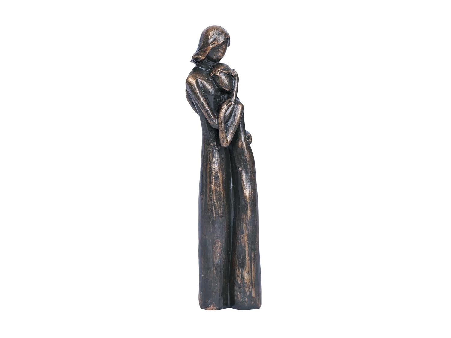 Estátua Mãe e Filha 18cm - Presente Significativo Pintado à Mão