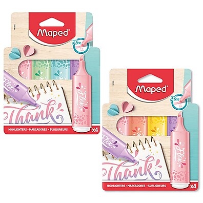 Maped: Pincel Marca Texto Pastel – 4 Cores Vibrantes!