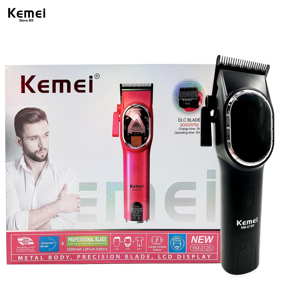 Máquina de Cortar Cabelo Sem Fio Kemei KM-2120: Profissional e Recarregável