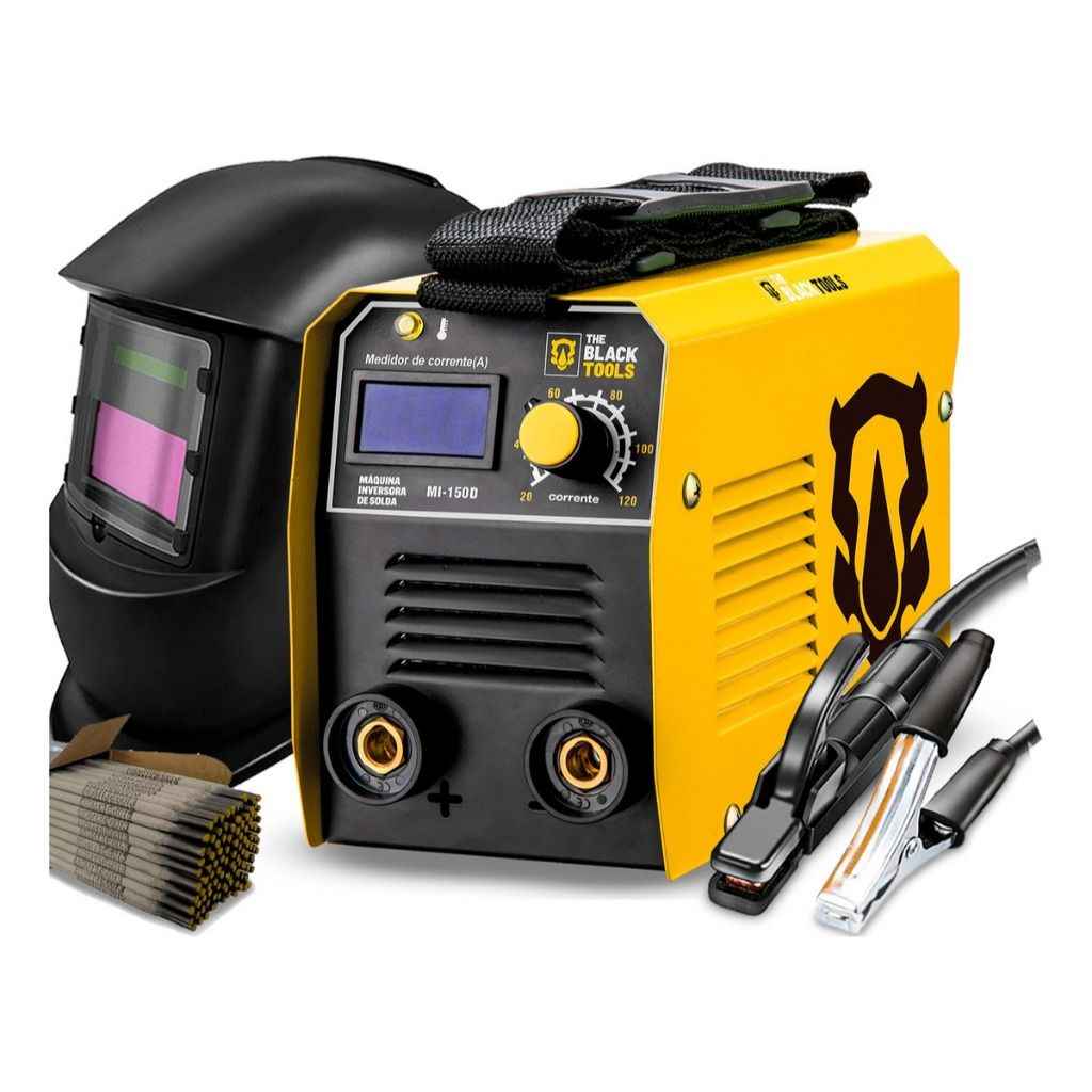 Máquina de Solda Inversora 120A: Kit Completo The Black Tools