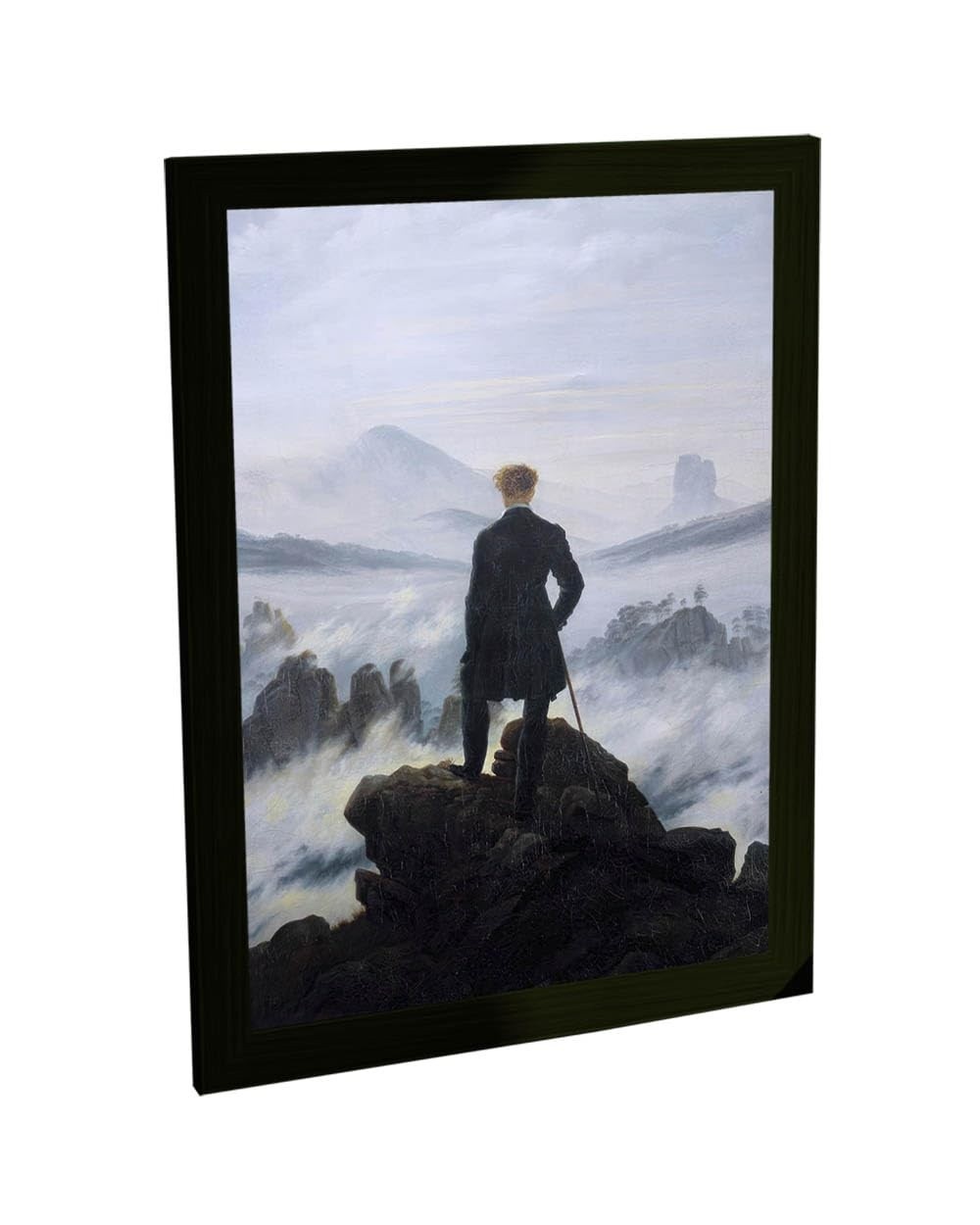 Quadro Decorativo A3 Caminhante Sobre O Mar De Névoa Caspar - Impressão Premium em Papel Fotográfico