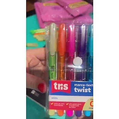 marca-texto-gel-tris-twist-6-cores-vibrantes