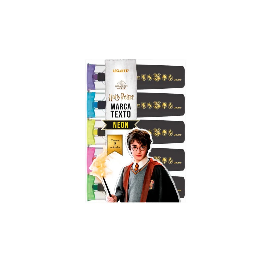 Marca Texto Harry Potter 5 Cores Neon – Leoarte Cor Vibrante