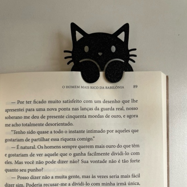 Marcador de Página de Livro Gato Fofinho