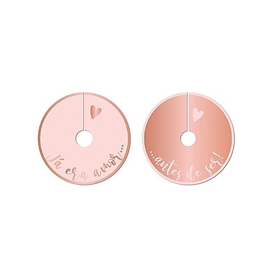 Marcador de Taça Romântico Rose Gold: 6 Unidades para Presentes Inesquecíveis