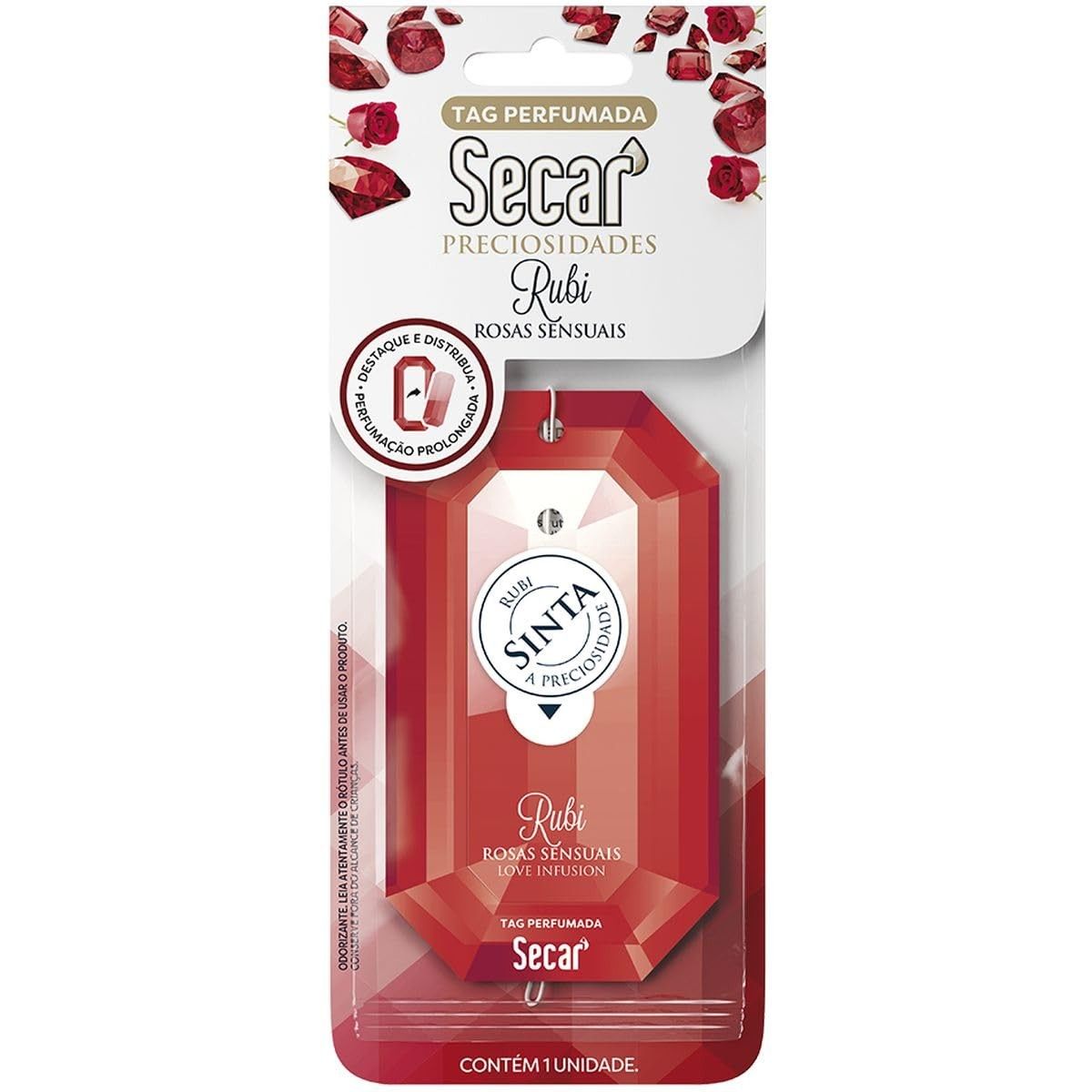 Odorizador de Carro Soin Tag Rubi & Rosas Sensuais: Perfume Marcante e Duradouro