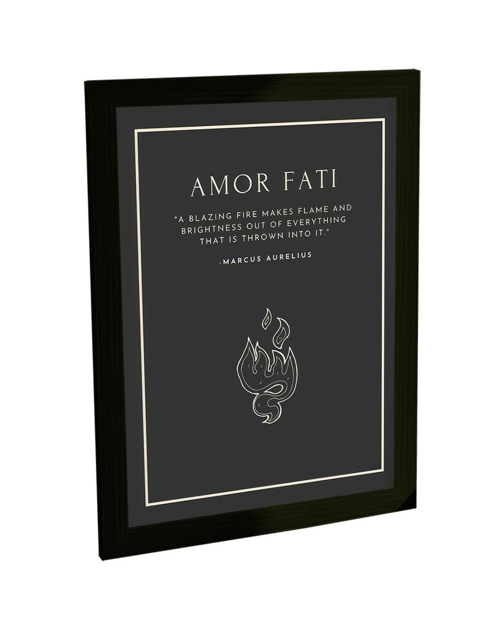 Quadro Decorativo A4 Estoicismo Amor Fati Marco Aurélio - Inspiração Filosófica para Sua Casa