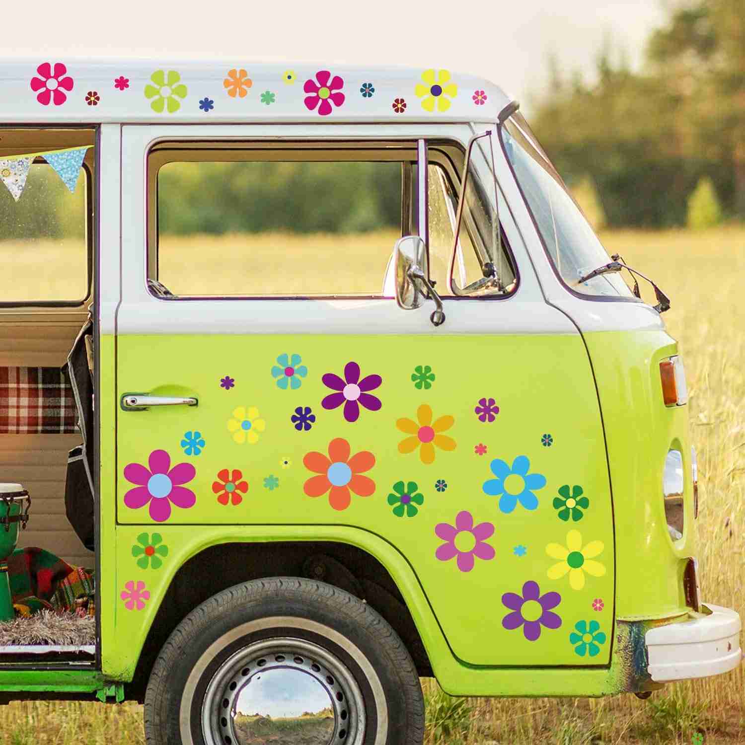 Adesivos de Margarida Retrô Zonon: Decore seu Carro, Laptop e Mais com Estilo Hippie!