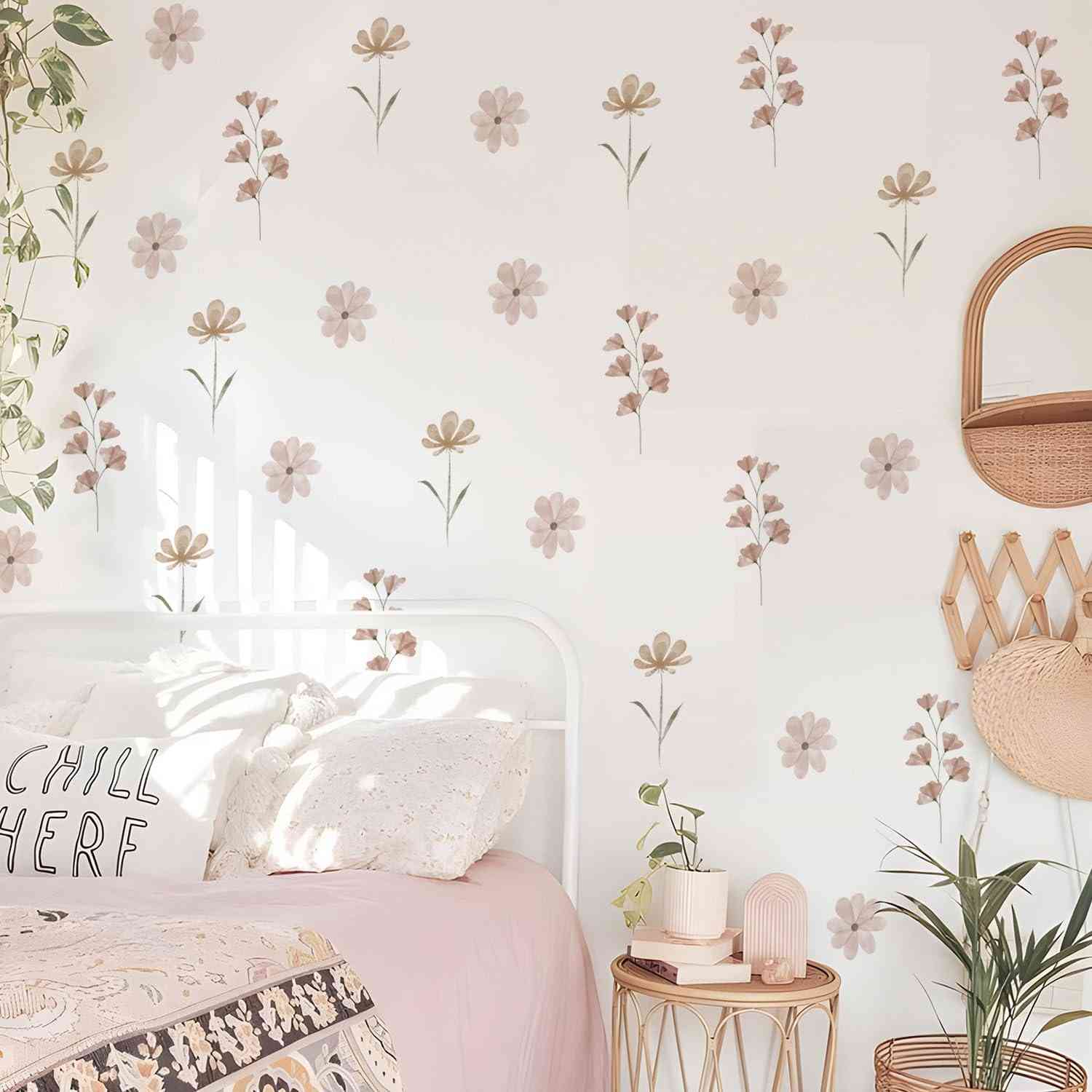 Decalques de Parede Margarida YouRfocus - Adesivos Boho para Quartos e Berçários com Impressão de Alta Cobertura