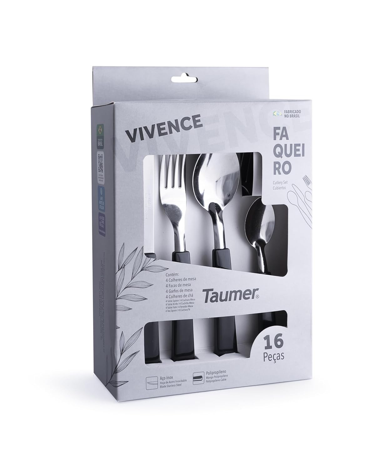 Faqueiro 16 Peças Linha Vivence Marmorizado - Elegância e Durabilidade para sua Mesa