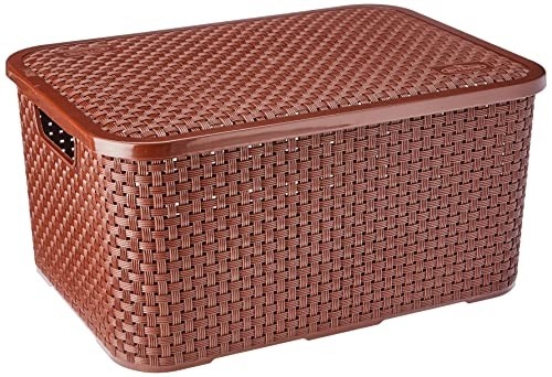 Cesto Organizador Rattan Marrom G - Design Elegante e Prático para Casa