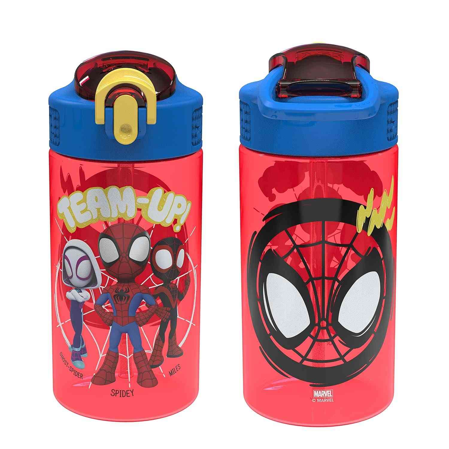 Garrafa Infantil Marvel Spider-Man 473ml - Zak Designs com Tampa de Bico e Alça