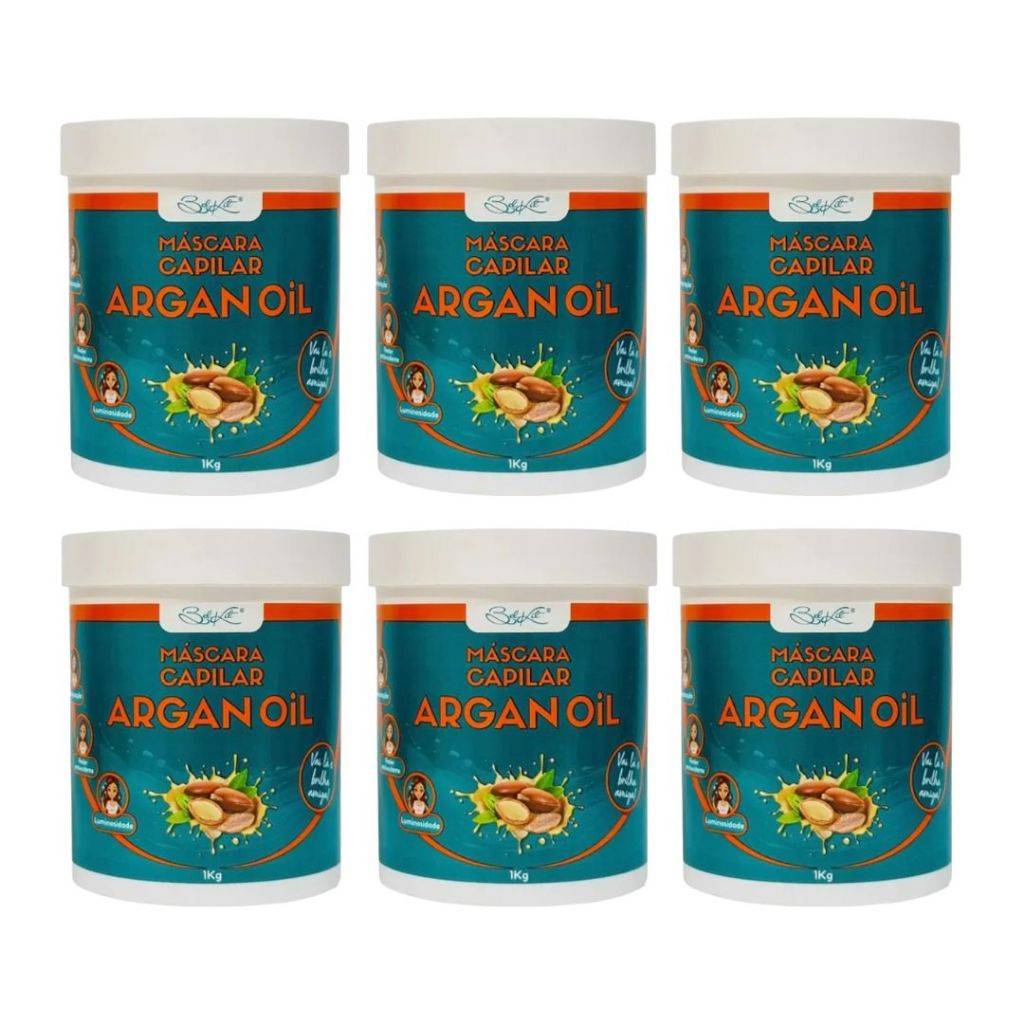 Máscara Argan Oil Belkit: Kit 6x1kg para Cabelos Incríveis