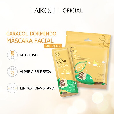 Máscara de Caracol LAIKOU: Reduz Rugas e Hidratação Noturna