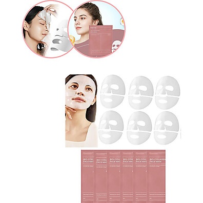 Máscara Facial Bio-Colágeno Eelhoe: Kit com 6 Unidades