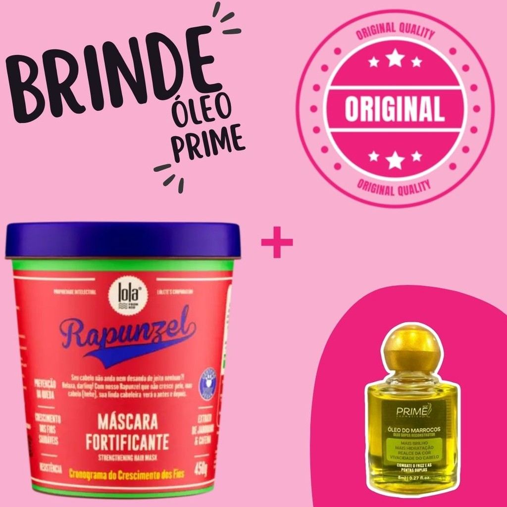 Máscara Fortificante Rapunzel 450g + Óleo Prime: Cabelos Fortes e Saudáveis
