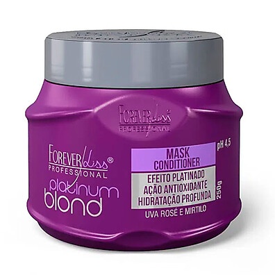 Máscara Matizadora Forever Liss Platinum Blond 250g – Efeito Platinado em 1 Minuto!