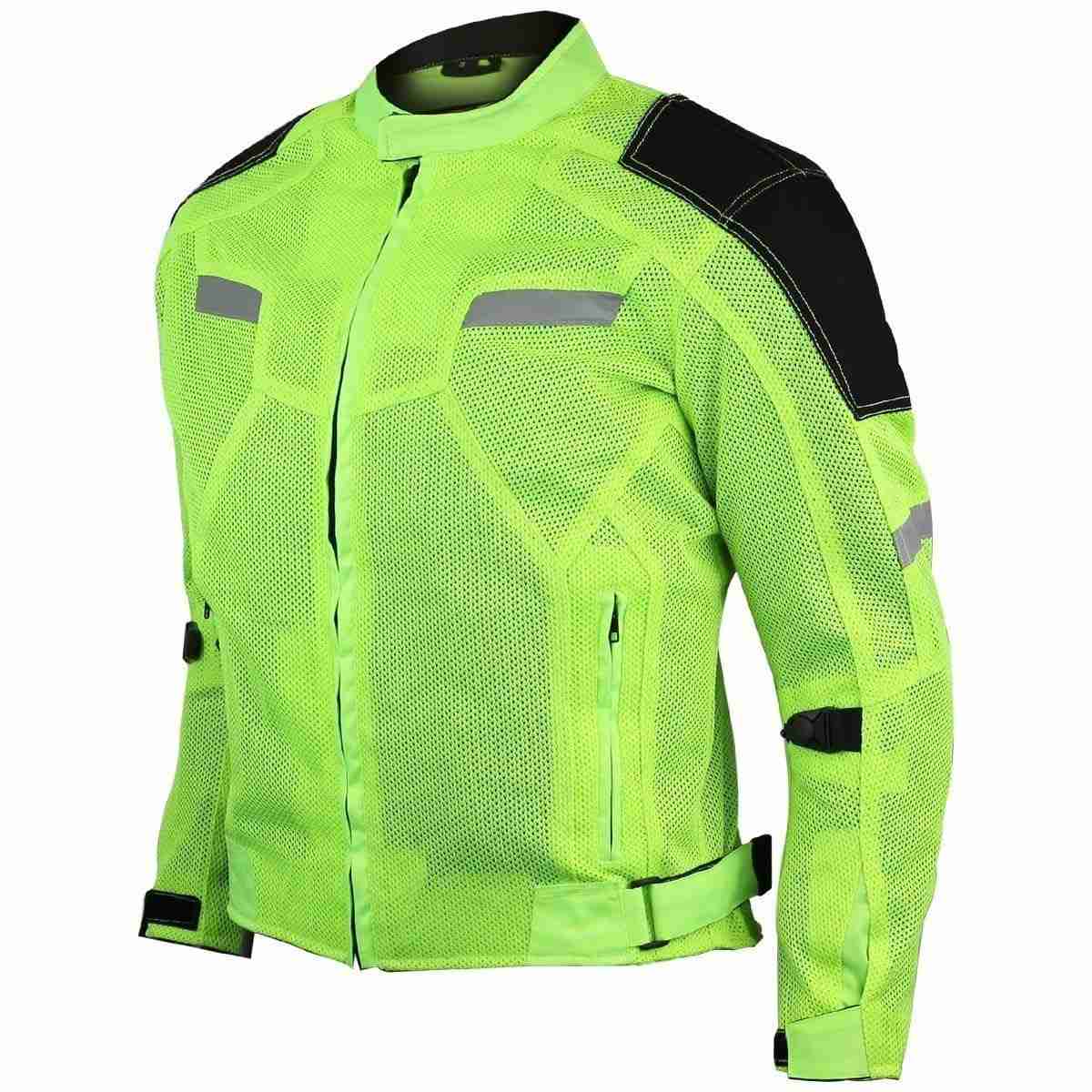 Vance Leather Jaqueta de motocicleta masculina de malha refletiva e têxtil para todas as estações com armadura CE e forro removível