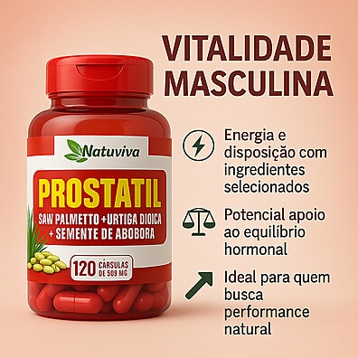 Prostatil Natuviva: Suplemento Natural para Saúde da Próstata e Vitalidade Masculina