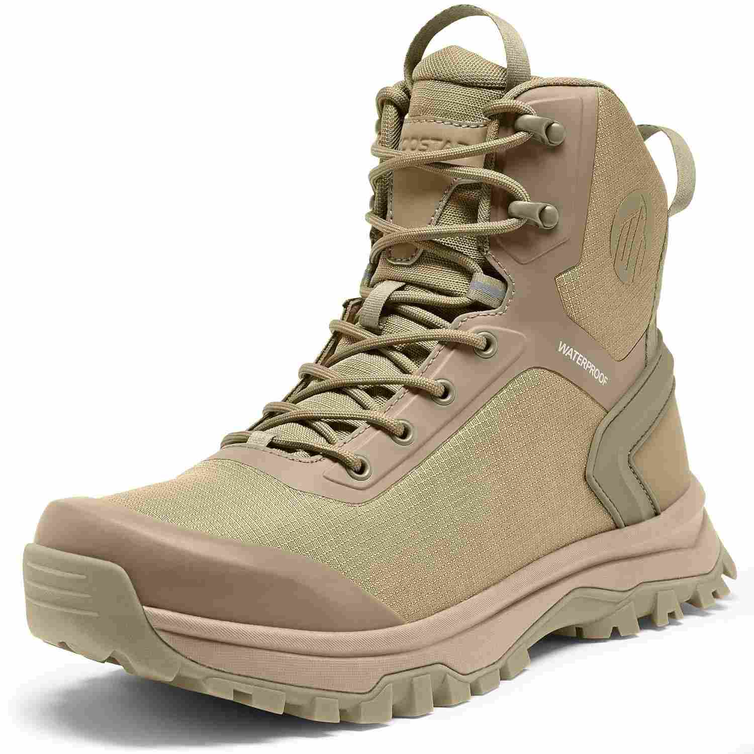 Coostar Botas Táticas Masculinas Leves De Combate Militar Com Zíper Lateral, Botas De Trabalho Para Motocicleta, Caminhada, À Prova D'Água, 8 Polegadas, Tamanho Areia, 9,5