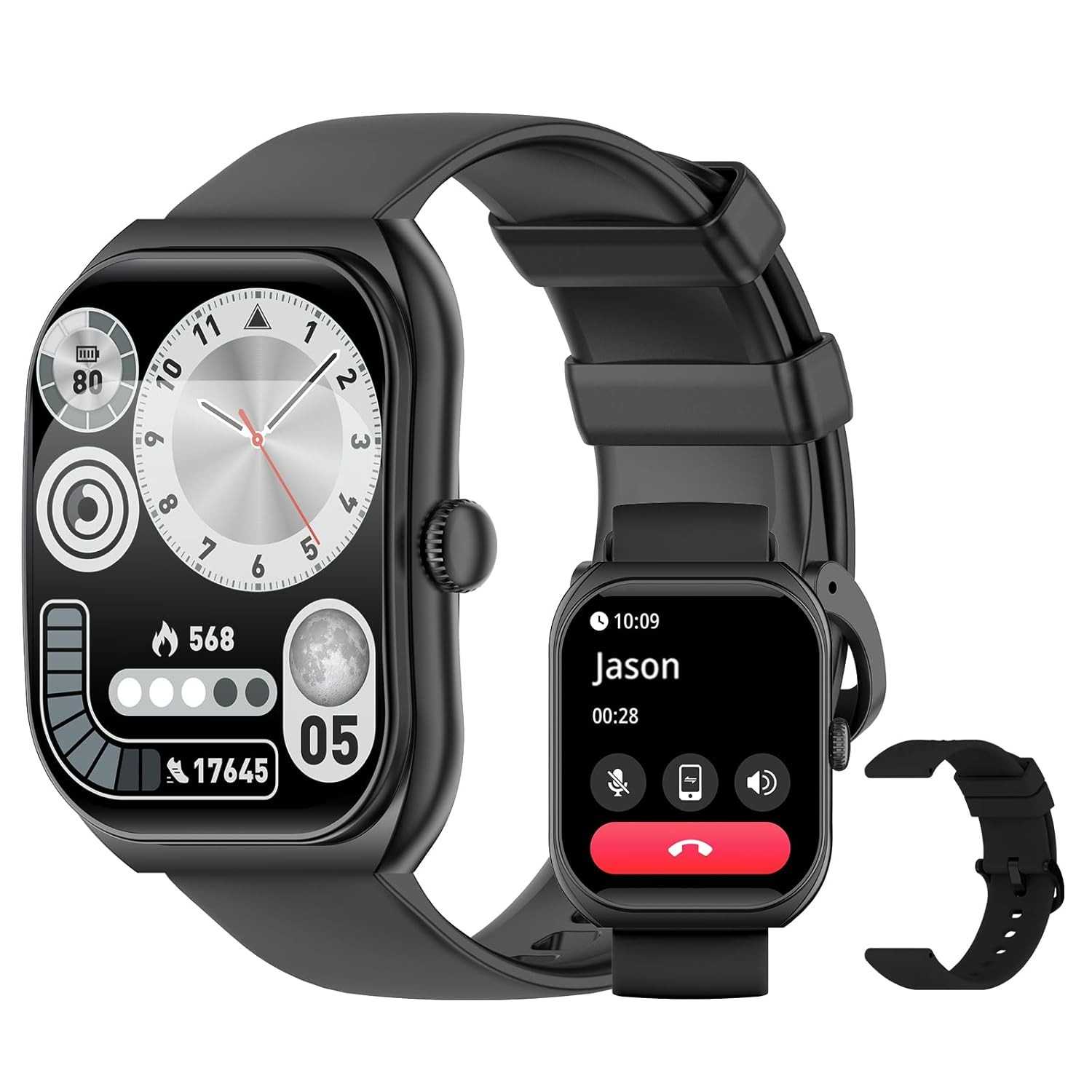 PEJE Smartwatch Masculino 2.01" Tela HD, 1ATM, Chamadas Bluetooth, 123 Esportes | iOS/Android