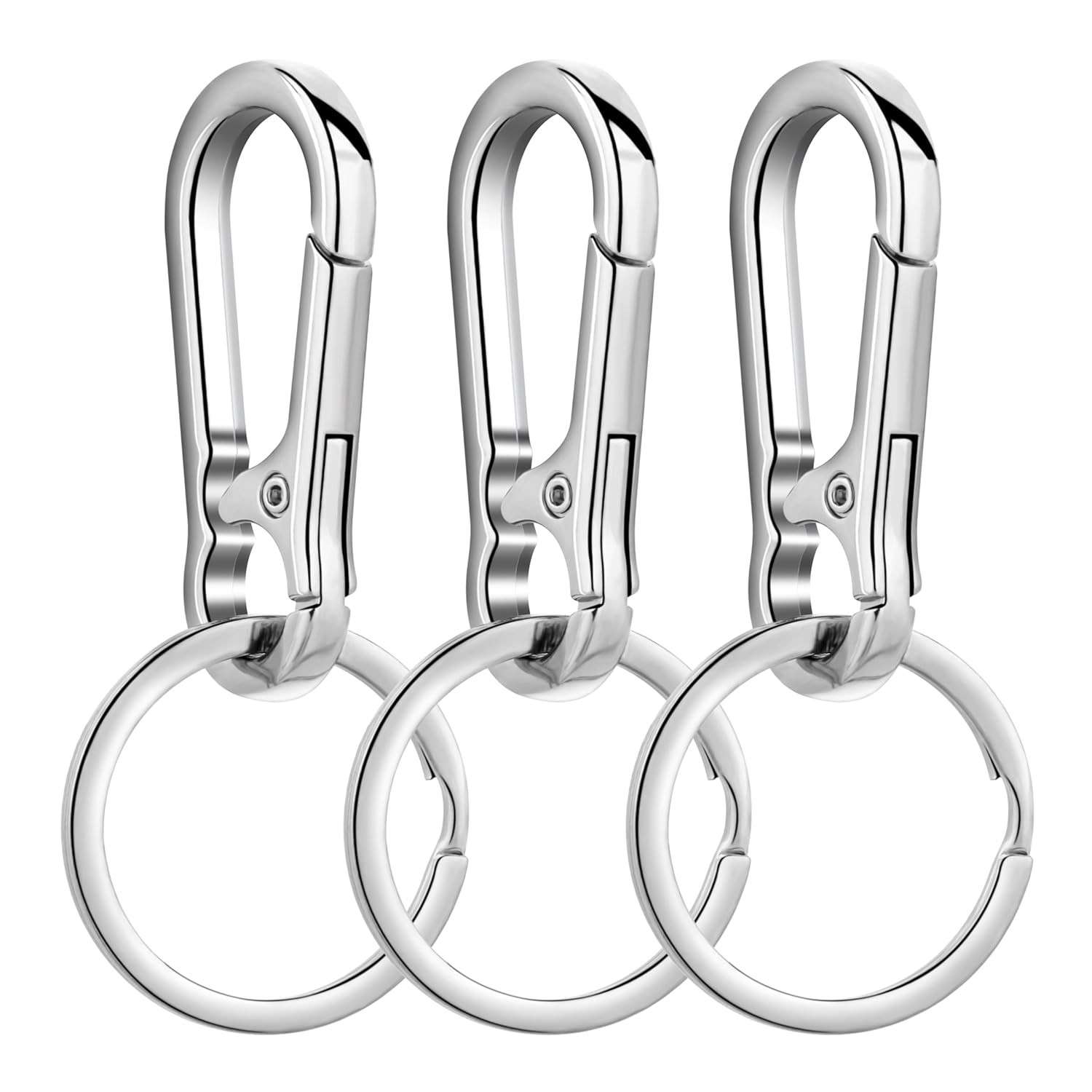 3 chaveiros de metal, chaveiro para carro doméstico feminino masculino (prata 3)