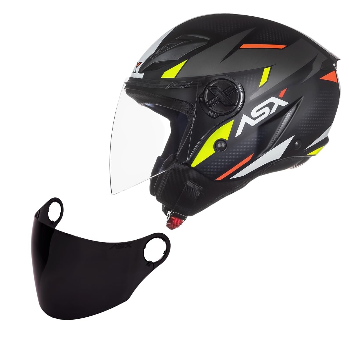 Kit Capacete Masculino ASX Aberto City Air Square: Estilo, Segurança e Conforto com Viseira Fumê Inclusa