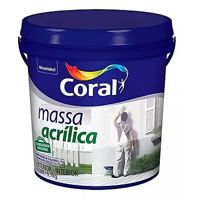 Massa Acrílica Coral 5,7kg: Acabamento Perfeito em Paredes